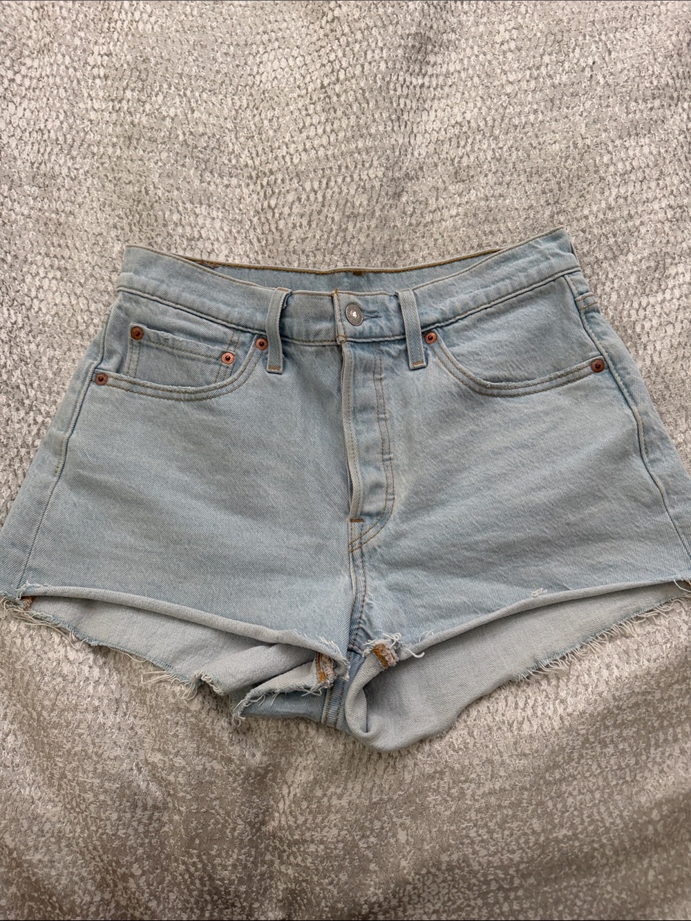 Levi's Light Blue High-Rise Cutoff Denim Shorts